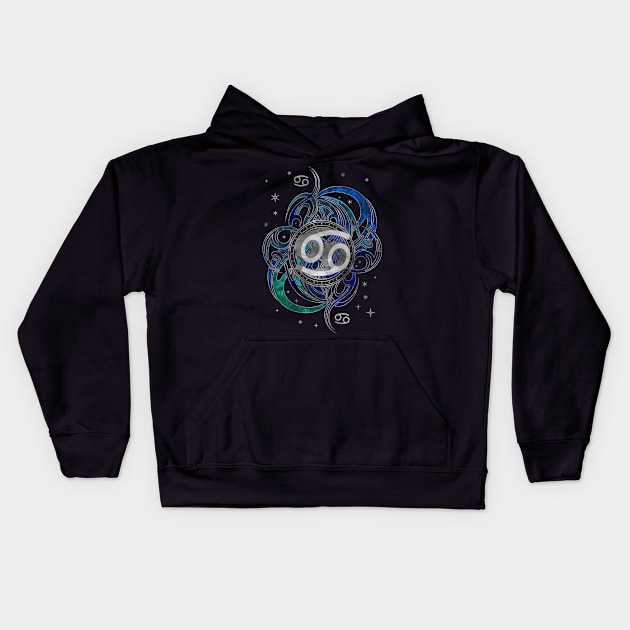 Cancer Zodiac Sign Water element Kids Hoodie by Nartissima